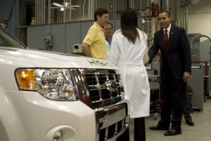 obama-edison-ford-escape-phev President Obama views Ford Plug-in Hybrid at Edison Electric