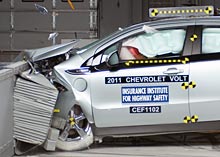 Volt IIHS Front Test Chevrolet Volt and Nissan LEAF Electric Cars Earn Highest Safety Ratings